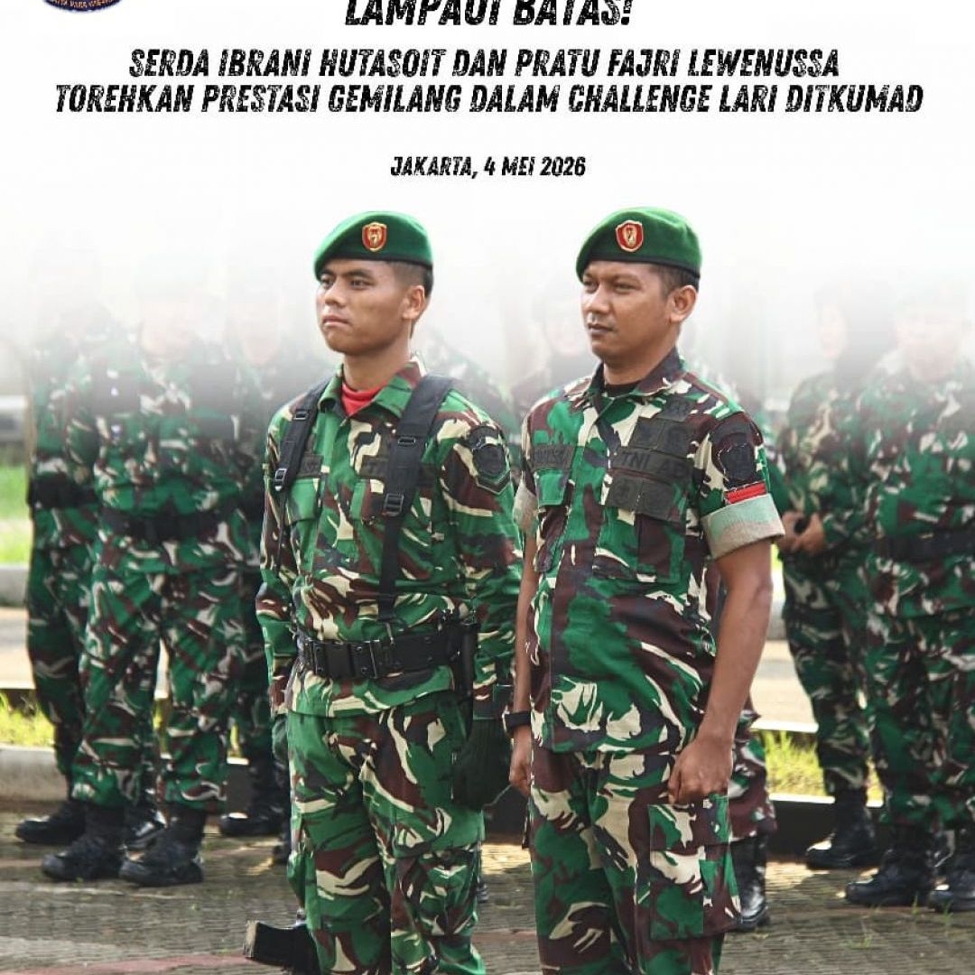 Lampaui Batas! Serda Ibrani Hutasoit dan Pratu Fajri Lewenussa Torehkan Prestasi Gemilang dalam Challenge Lari Ditkumad