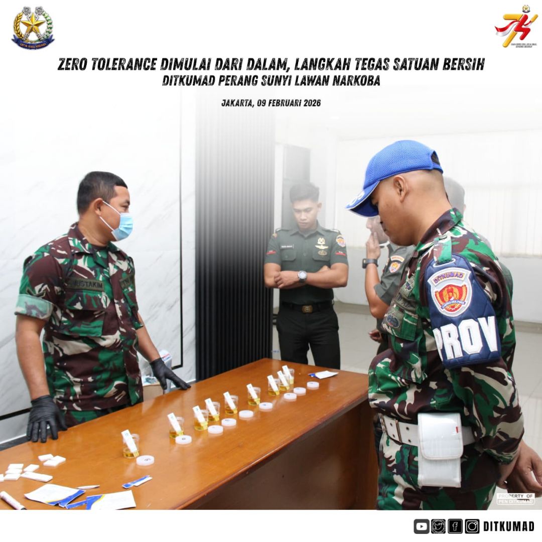 Zero Tolerance Dimulai dari Dalam, Langkah Tegas Satuan Bersih: Ditkumad Perang Sunyi Lawan Narkoba