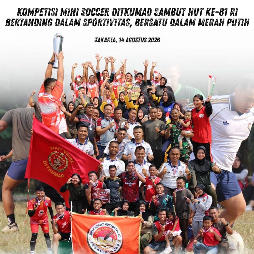 Kompetisi Mini Soccer Ditkumad Sambut HUT Ke-81 RI, Bertanding Dalam Sportivitas, Bersatu Dalam Merah Putih