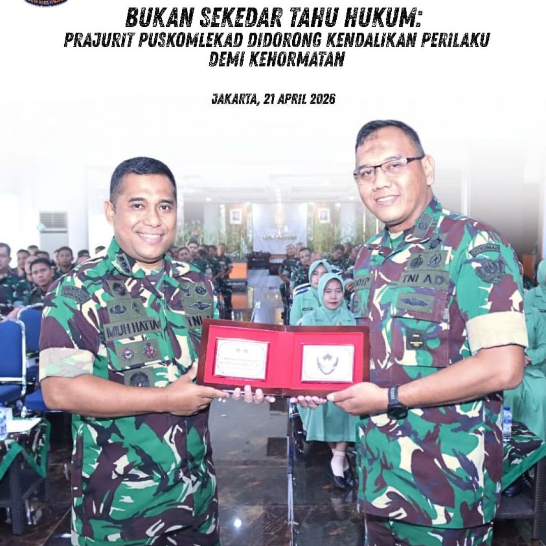 Bukan Sekadar Tahu Hukum: Prajurit Puskomlekad Didorong Kendalikan Perilaku Demi Kehormatan