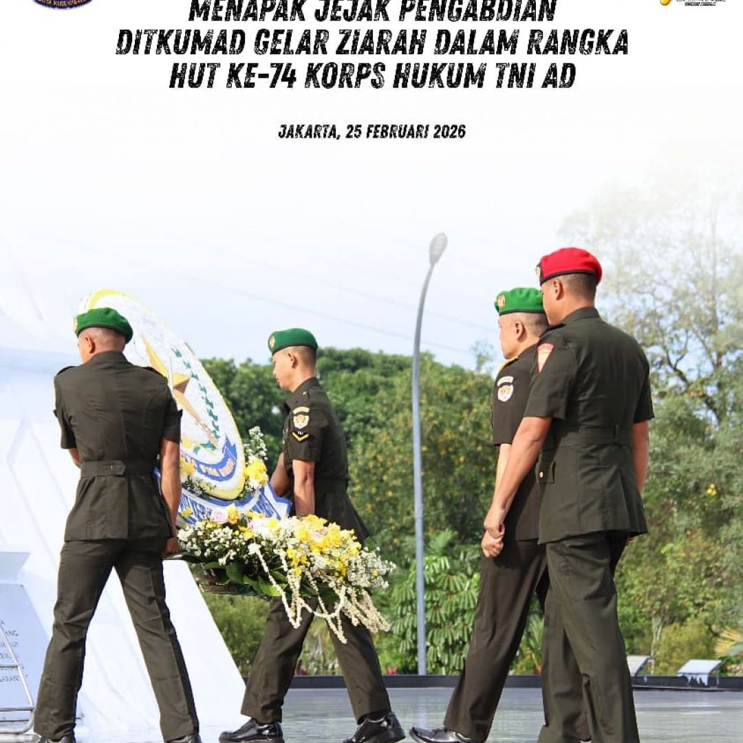 Menapak Jejak Pengabdian, Ditkumad Gelar Ziarah Dalam Rangka HUT Ke-74 Korps Hukum